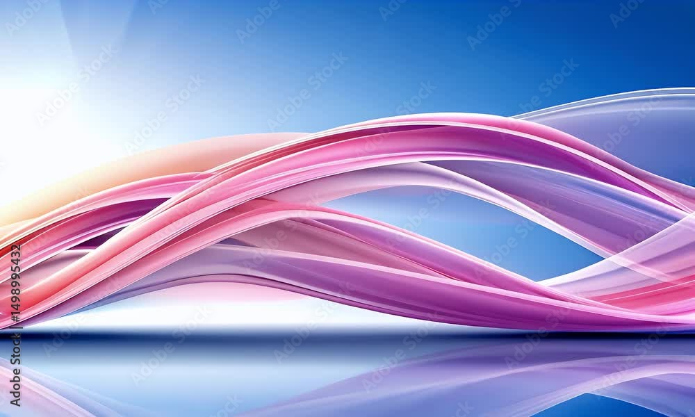 Poster abstract flowing waves with reflections background animation