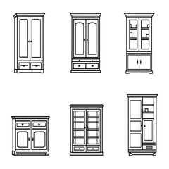 minimalist cabinet interior home furniture vector