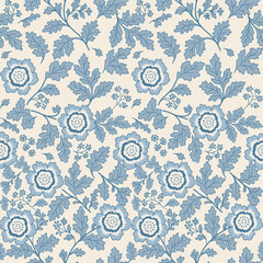 Blue flowers, sky blue background, fabric pattern, nature, wallpaper pattern