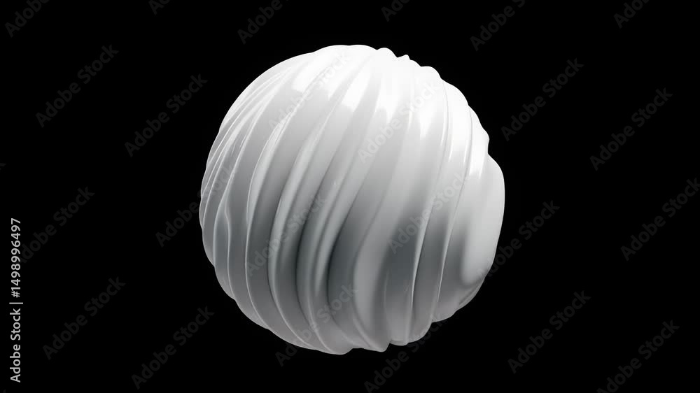 Poster rotating white abstract sphere