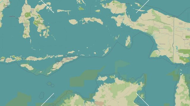Pulau Babar Island in the Banda Sea. Zoom in animation