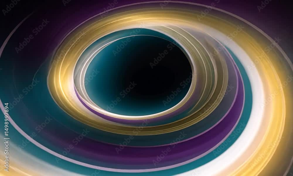 Poster abstract representation of a swirling cosmic vortex with vibrant colors and a dark background