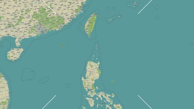 Babuyan Island in the South China Sea. Zoom in animation