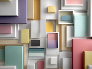 Abstract Geometric Pastel Shapes Background