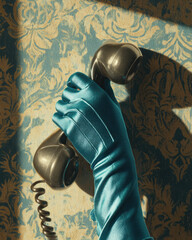 Colorized archival-style photo of a woman�fs hand delicately holding an item, evoking nostalgia and vintage charm in vivid tones