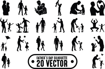 Papa & Child Silhouette SVG | Father’s Day Gift for Dad