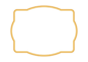 Luxury golden frame in oriental style. Islamic ornamental frame, arabesque border. Indian decorative element, morocco shapes for certificate, greeting card, decorative design. Vector illustration