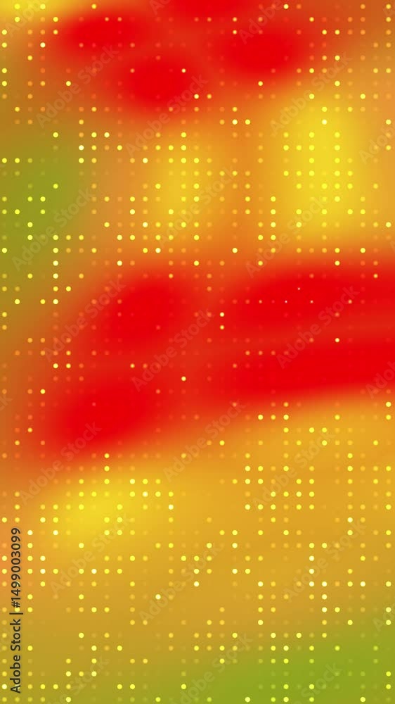 Poster vertical animated dots shimmering with red green gradient background