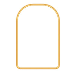 Gold geometric arch frame. 3d luxury arch decorative element for wedding invitation, grand opening, greeting card, certificate. Vector illustration for various design