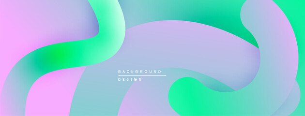 Abstract fluid shapes blend pink, purple, turquoise hues. Soft gradients create dynamic, modern background design. Minimalist aesthetic.