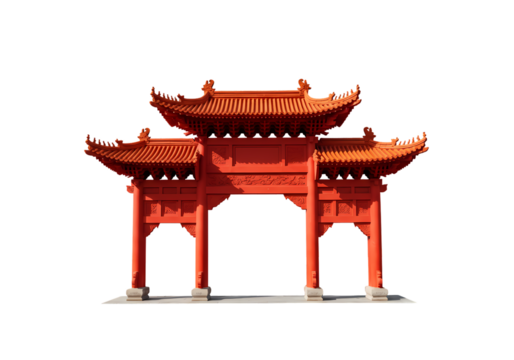 Stunning Chinese Pavilion Gate Architecture Design  History isolated on transparent background
