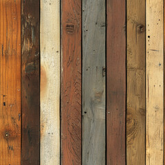 Old wooden wall with rough brown planks and weathered wood texture