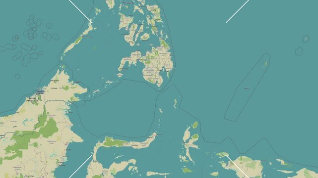Balut Island in the Philippine Sea. Zoom in animation
