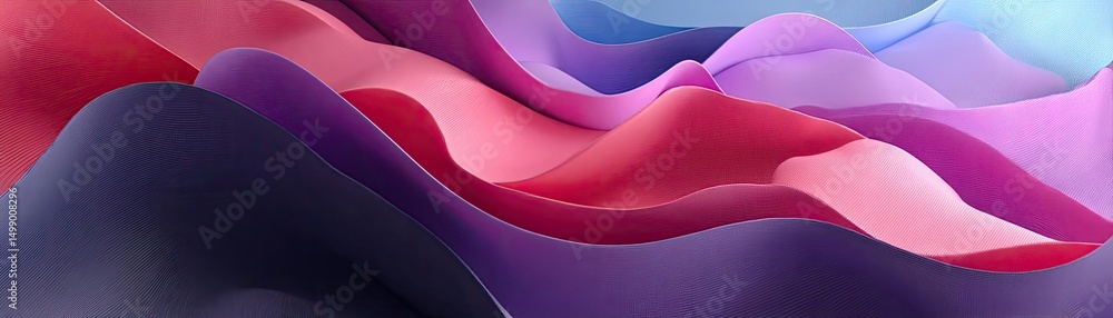 Poster Soothing colors with positivity and focus through wellness concept. Abstract flowing shapes in vibrant colors creating visual harmony.