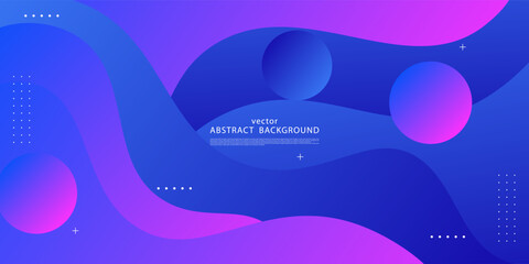 Colorful solid blue and purple gradient geometric business banner design. Creative banner design with wave shape as template. Vector Eps10