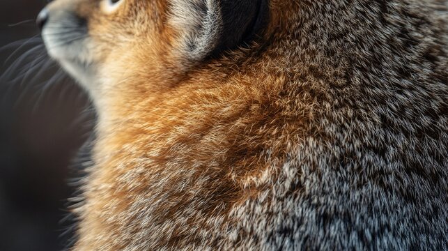 Stunning close-up profile of a wild American Pika, highlighting the detailed texture of its dense, multi-colored fur