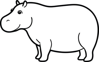 Black and white vector cartoon silhouette illustration of a cute isolated farm animal, a wild horse, cow, bull, pig, lamb, sheep, and cattle