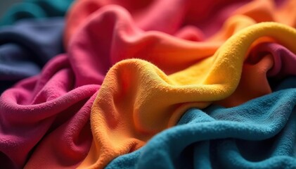 A vibrant pile of colorful pantyhose, celebrating texture and hues , sheer, colorful