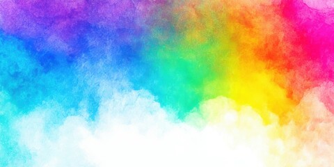 watercolor rainbow background of fading rainbow colors effect