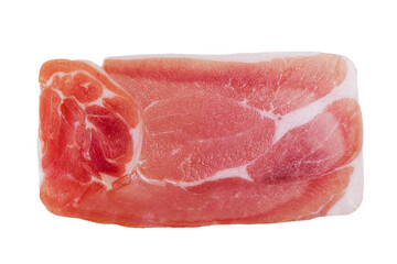 Slice of ham meat isolated on a white background.