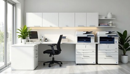 Modern white cupboard office furniture, sleek design, ample storage , furniture solutions, contemporary, cabinet