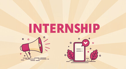 Internship announcement banner for blog posts, job platforms, HR portals, and digital ads