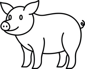 Vector cartoon illustration of a cute farm animal