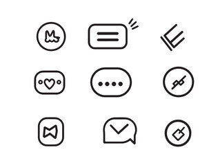 Chat bubble line art vector illustration for communication