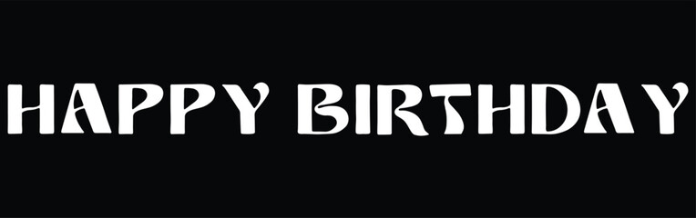 Elegant Happy Birthday Vector Illustration Black and Silver Design