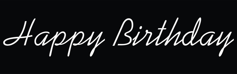 Elegant Happy Birthday Vector Illustration Black and Silver Design