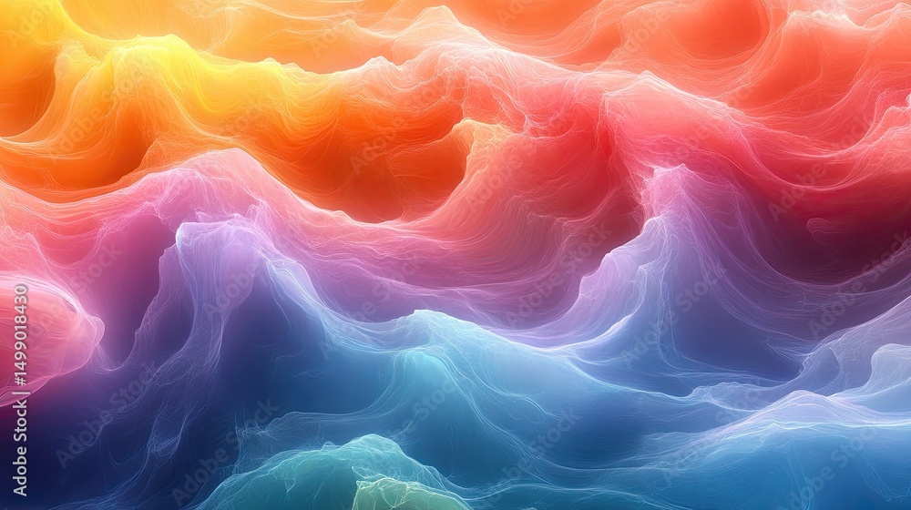 Poster colorful abstract background with smooth waves of yellow to blue. use as texture, banner or design e