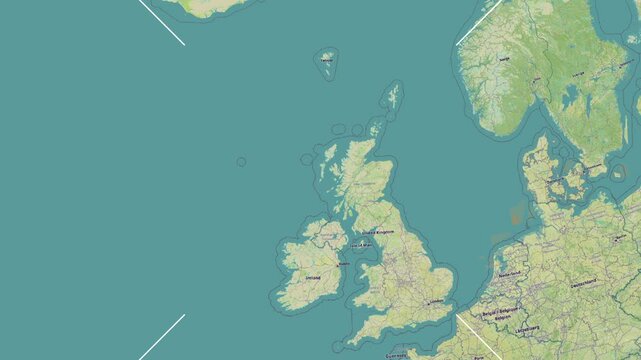 Barra Island in the Inner Seas off the West Coast of Scotland. Zoom in animation