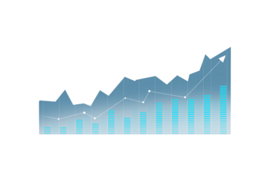 Transparent or png stock market investment trading graph growth.Trade business analytics graph and financial chart.	
