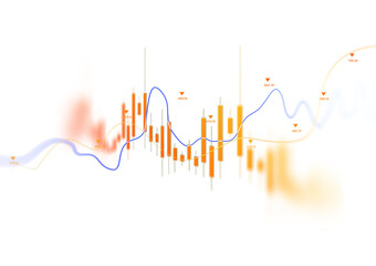 Transparent or png stock market investment trading graph growth.Trade business analytics graph and financial chart.	

