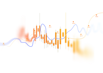 Transparent or png stock market investment trading graph growth.Trade business analytics graph and financial chart.	
