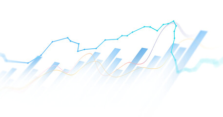 Transparent or png stock market investment trading graph growth.Trade business analytics graph and financial chart.	
