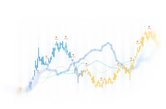 Transparent or png stock market investment trading graph growth.Trade business analytics graph and financial chart.	
