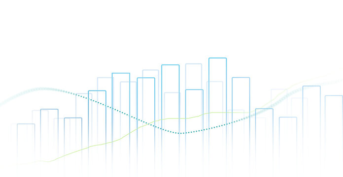 Transparent or png stock market investment trading graph growth.Trade business analytics graph and financial chart.	
