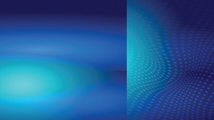 Abstract glow light and shade with halftone dot screen on gradient dark blue creative background. Vector illustration.
