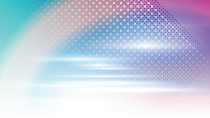 Abstract colorful neon light with dot halftone screen creative background. Vector illustration.