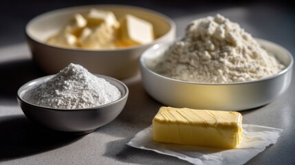 Fototapeta premium A macro shot of baking ingredients.