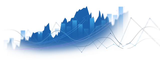 Transparent or png stock market investment trading graph growth.Trade business analytics graph and financial chart.	
