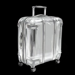A shiny silver suitcase