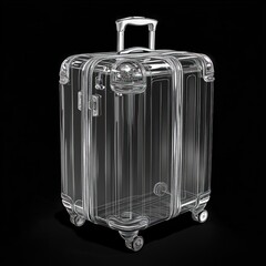 Transparent luggage, showcasing structure