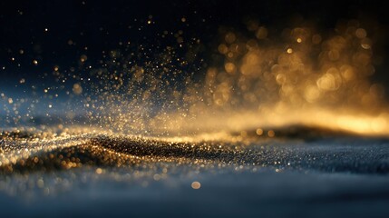 Golden dust floating in sunlight, a serene and spiritual moment of peace and light
