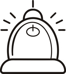 Vintage ringing alarm clock with a metal bell icon on a white background, symbolizing time and reminders