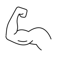 Biceps Line Icon. Fitness, Health, Healthy Lifestyle, Wellbeing, Exercise, Health Care, Sport, Workout Editable Stroke Vector Illustration