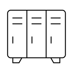 Locker Line Icon. Fitness, Health, Healthy Lifestyle, Wellbeing, Exercise, Health Care, Sport, Workout Editable Stroke Vector Illustration