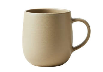 Beige ceramic mug isolated on black background