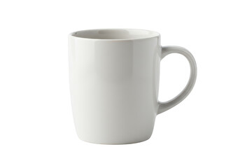 White ceramic mug for coffee or tea isolated on black background